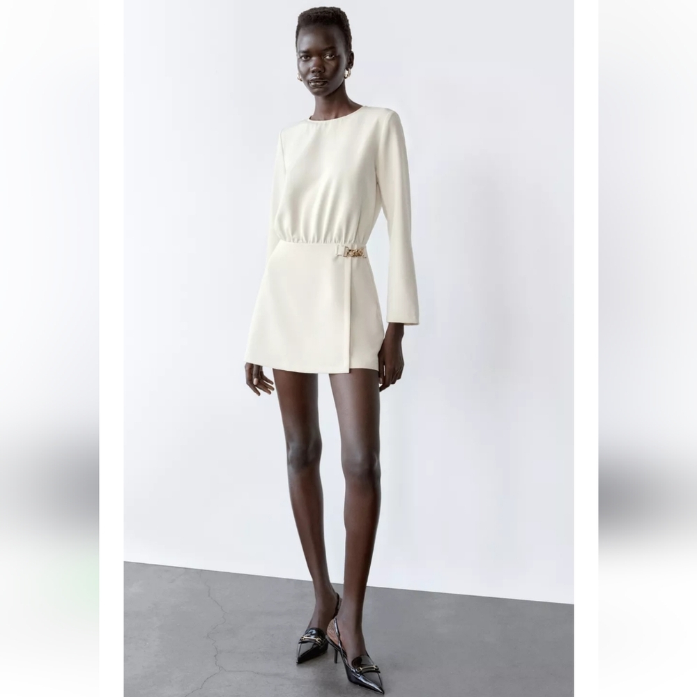 Short Jumpsuit With Gold Chain